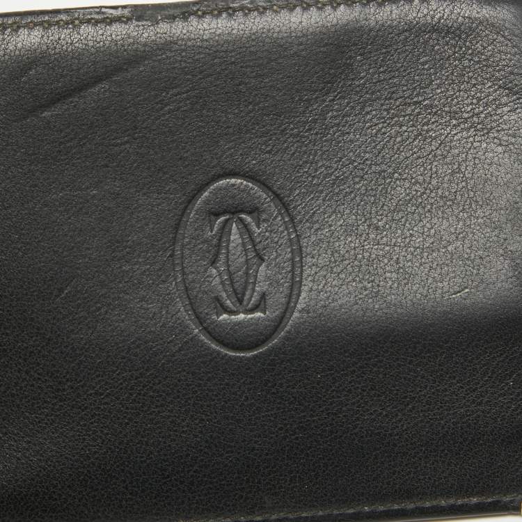 Pre Owned Cartier Black Leather Must de Cartier Wallet