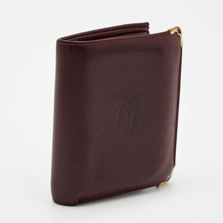 Pre Owned Cartier Red Leather Must De Cartier Multiple Wallet 