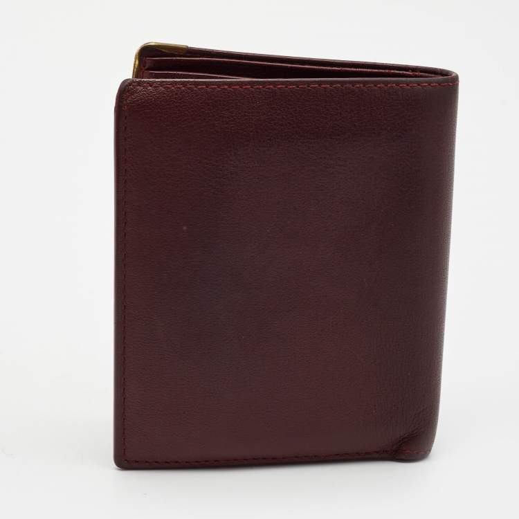 Pre Owned Cartier Red Leather Must De Cartier Multiple Wallet 