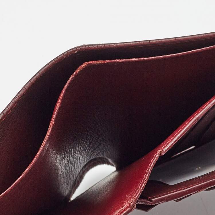 Pre Owned Cartier Red Leather Must De Cartier Multiple Wallet 