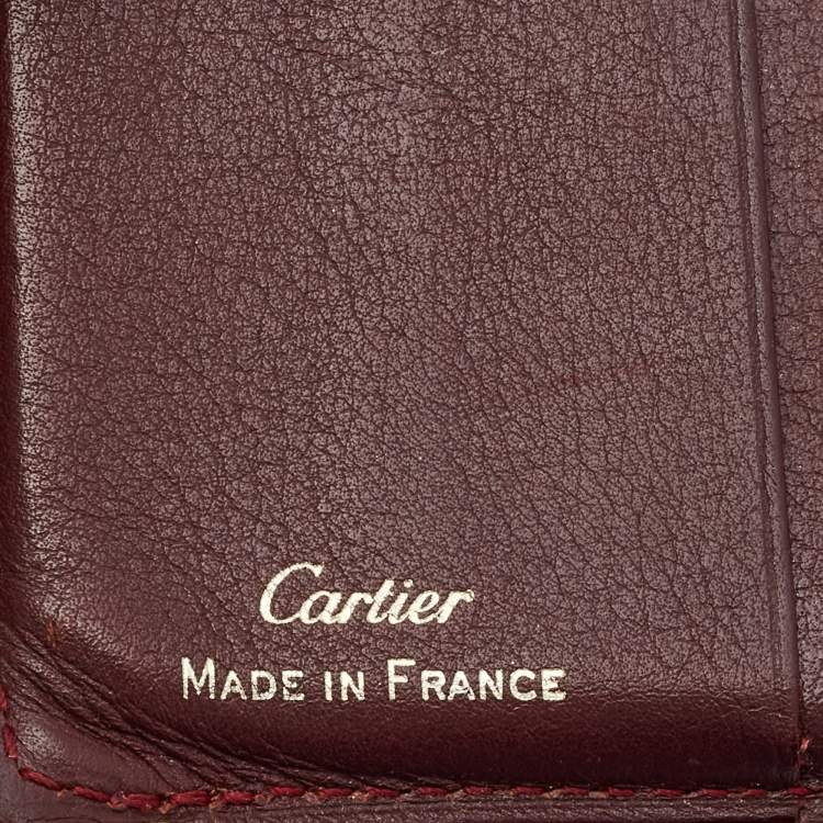 Pre Owned Cartier Red Leather Must De Cartier Multiple Wallet 
