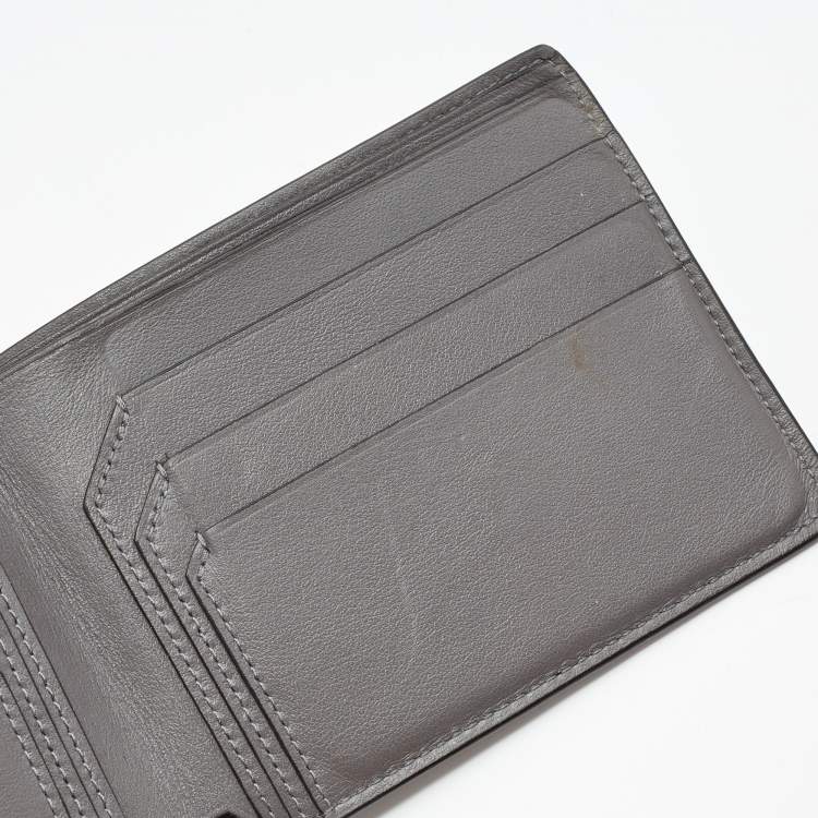 Pre Owned Cartier Two Tone Grey Leather Must De Cartier Bifold Wallet