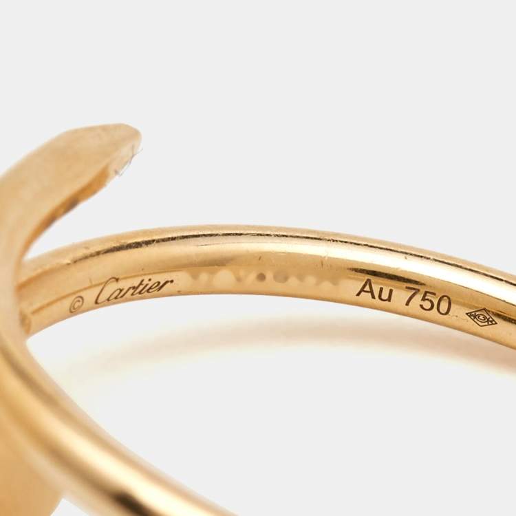 Pre Owned Cartier Juste Un Clou 18k Rose Gold Small Model Ring Size 57