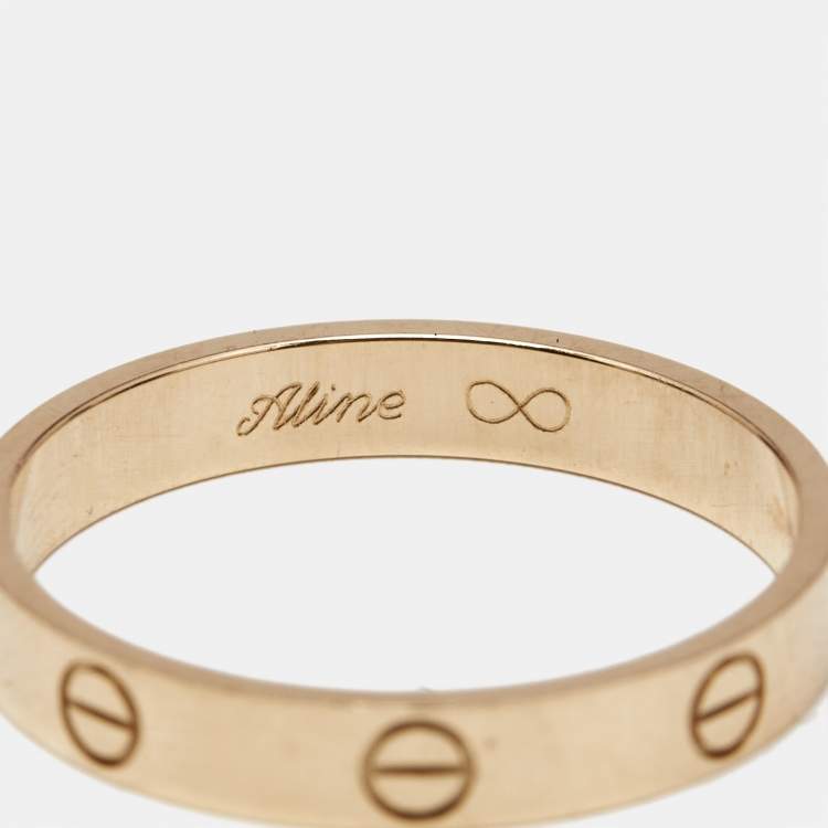 Pre Owned Cartier Love 18k Rose Gold Small Model Wedding Band Size 64