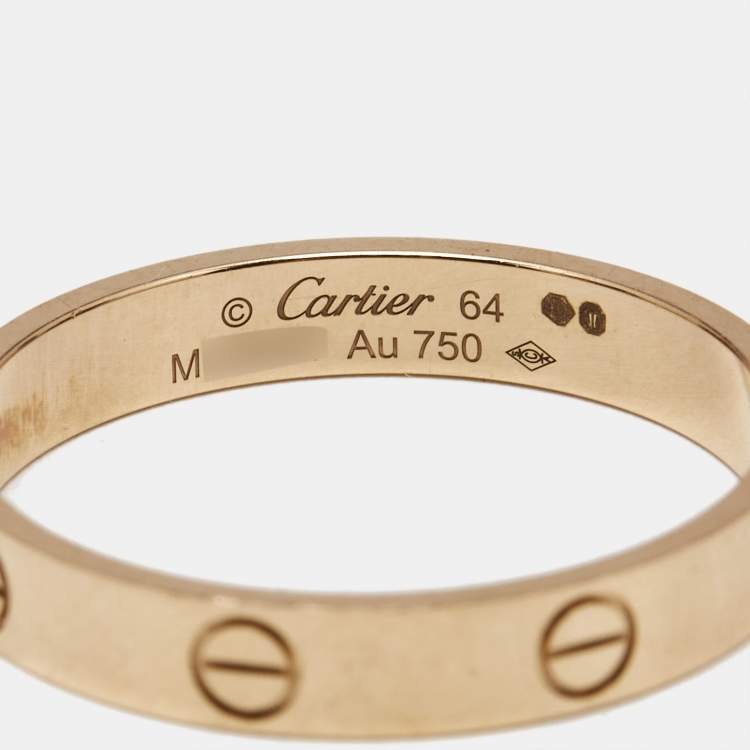 Pre Owned Cartier Love 18k Rose Gold Small Model Wedding Band Size 64