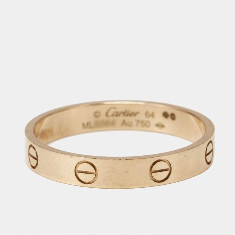 Pre Owned Cartier Love 18k Rose Gold Small Model Wedding Band Size 64