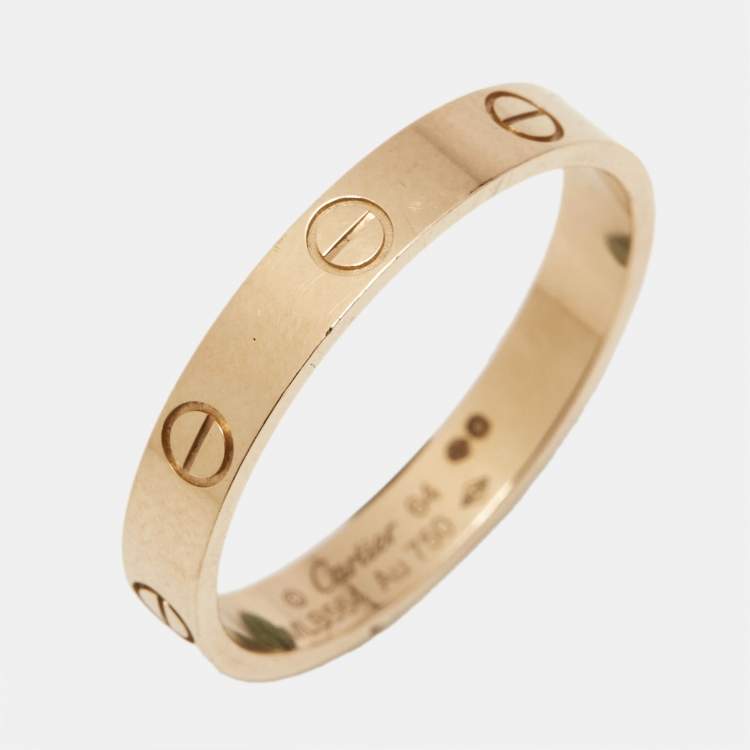 Pre Owned Cartier Love 18k Rose Gold Small Model Wedding Band Size 64