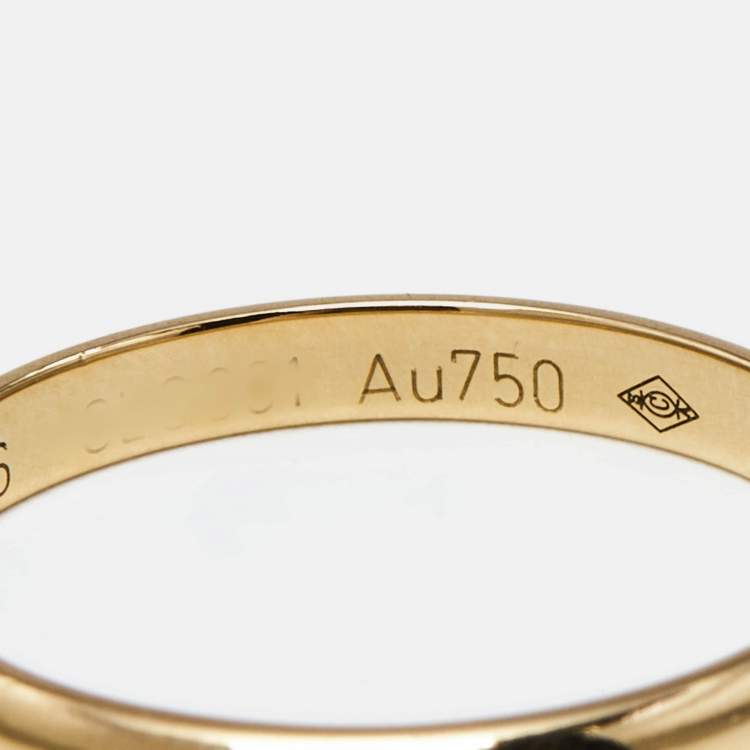Pre Owned Cartier 1895 18k Yellow Gold Wedding Band Ring Size 56