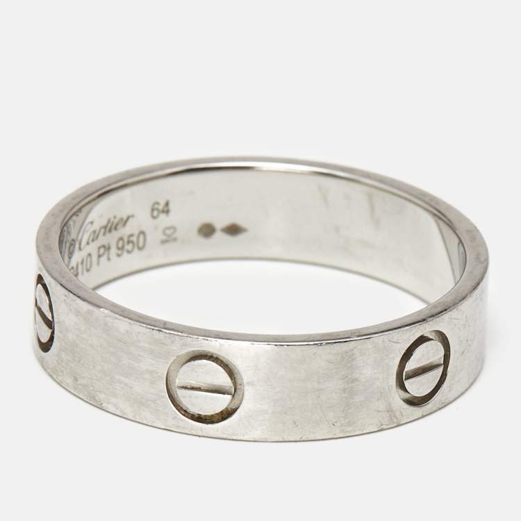 Pre Owned Cartier Love Platinum Classic Band Ring Size 64