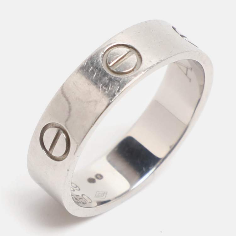 Pre Owned Cartier Love Platinum Band Ring Size 59