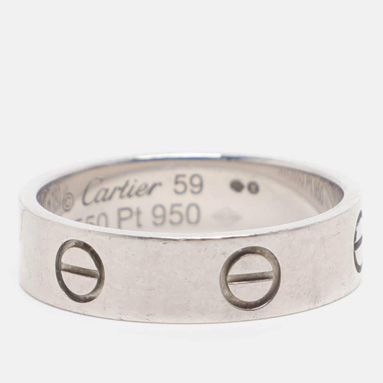 Pre Owned Cartier Love Platinum Band Ring Size 59