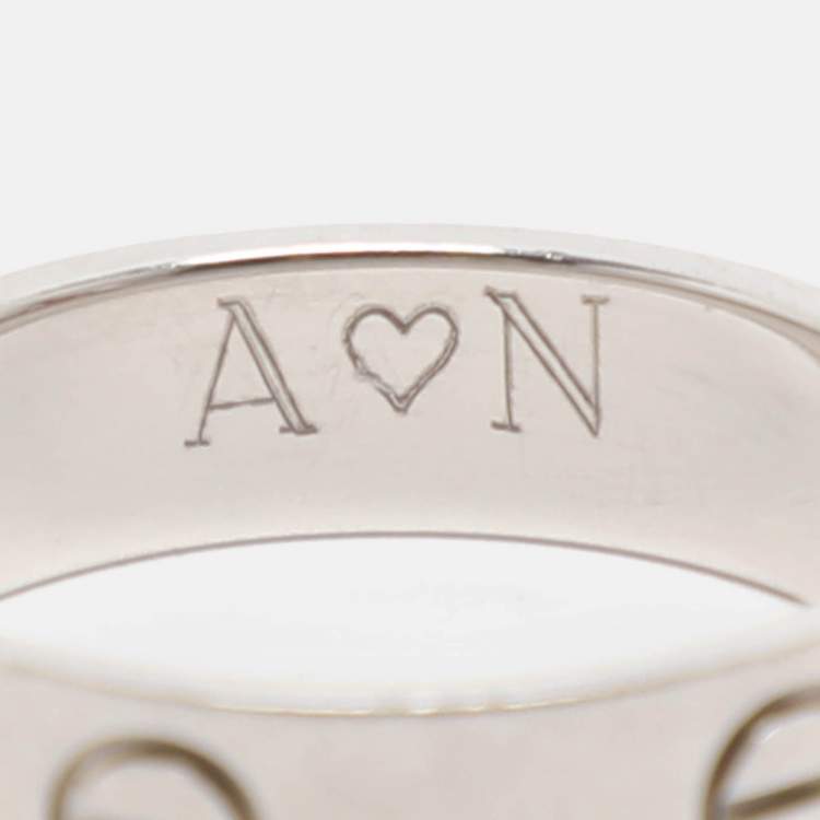 Pre Owned Cartier Love Platinum Band Ring Size 59