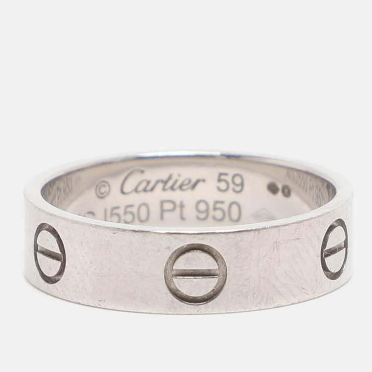 Pre Owned Cartier Love Platinum Band Ring Size 59