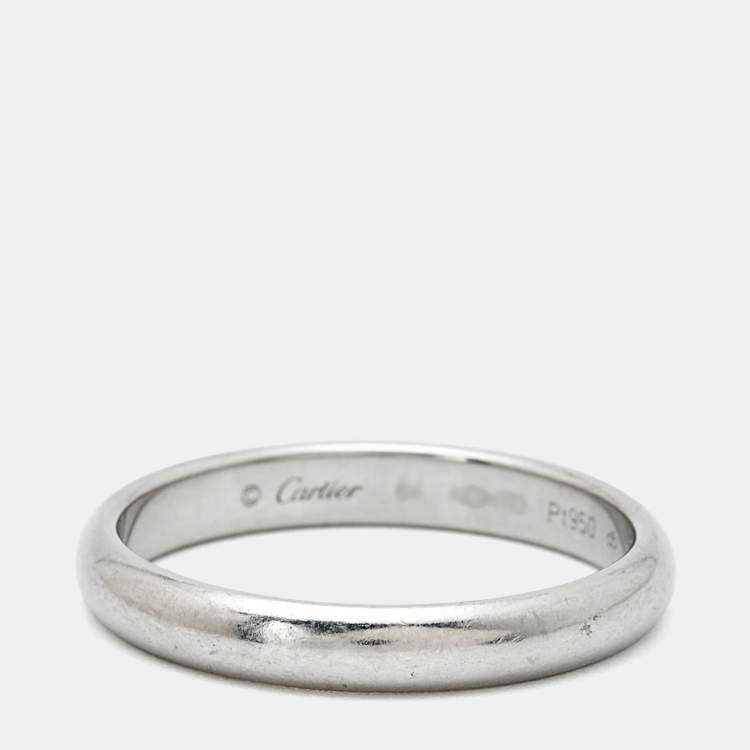 Pre Owned Cartier 1895 Platinum Wedding Band Ring Size 64