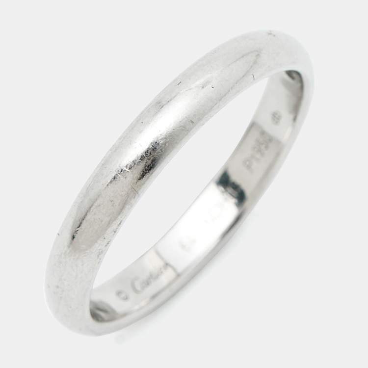 Pre Owned Cartier 1895 Platinum Wedding Band Ring Size 64