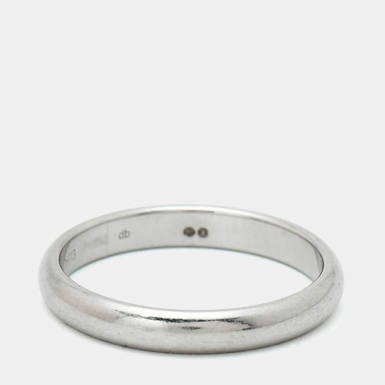 Pre Owned Cartier 1895 Platinum Wedding Band Ring Size 64