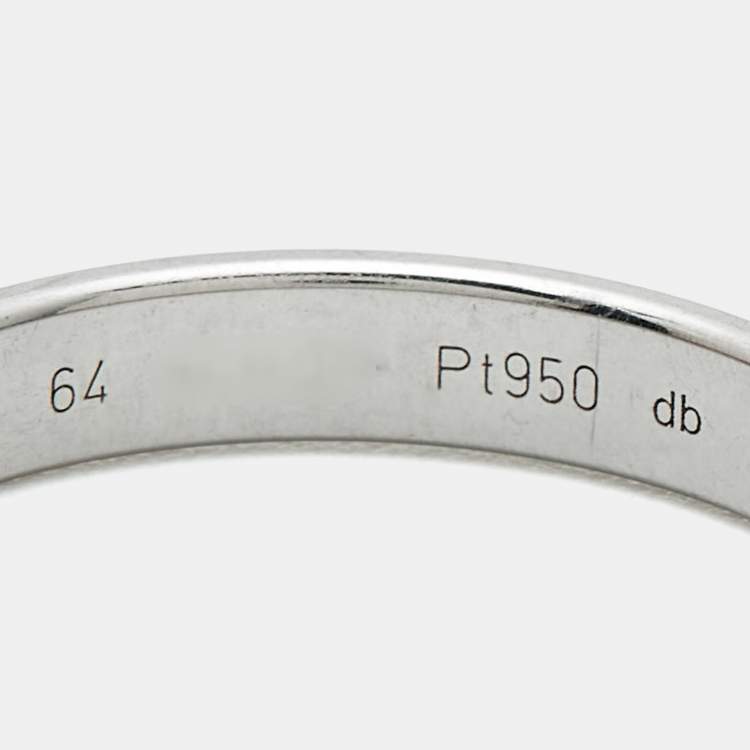 Pre Owned Cartier 1895 Platinum Wedding Band Ring Size 64