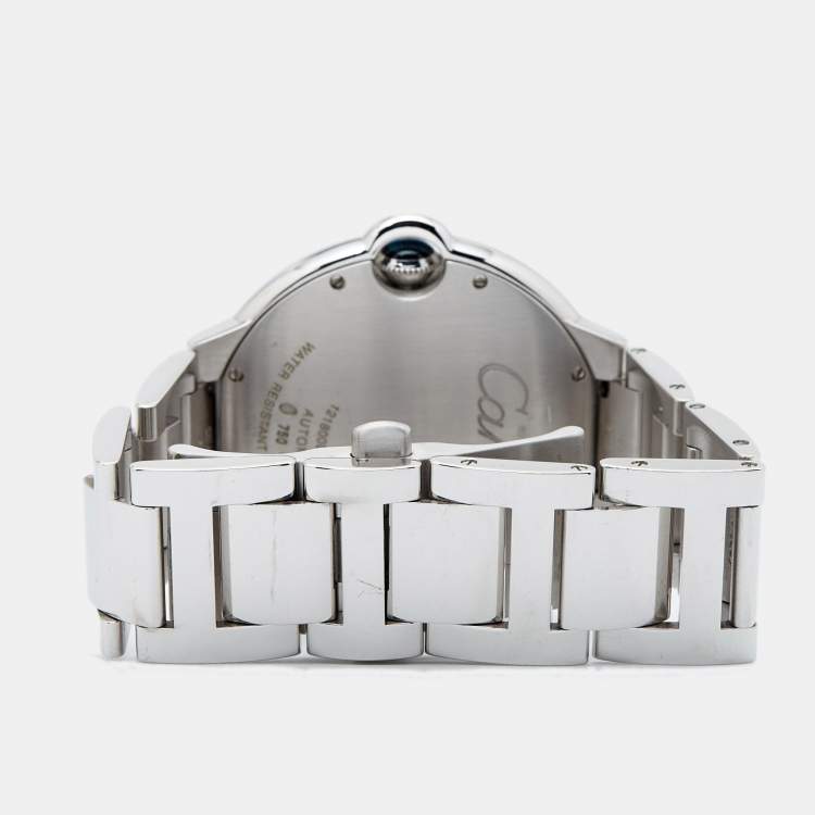 Pre Owned Cartier Silver 18K White Gold Diamond Ballon Bleu WE9009Z3 Men's Wristwatch 42 mm