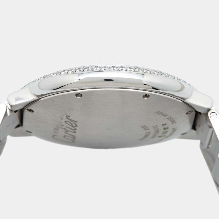 Pre Owned Cartier Silver 18K White Gold Diamond Ballon Bleu WE9009Z3 Men's Wristwatch 42 mm