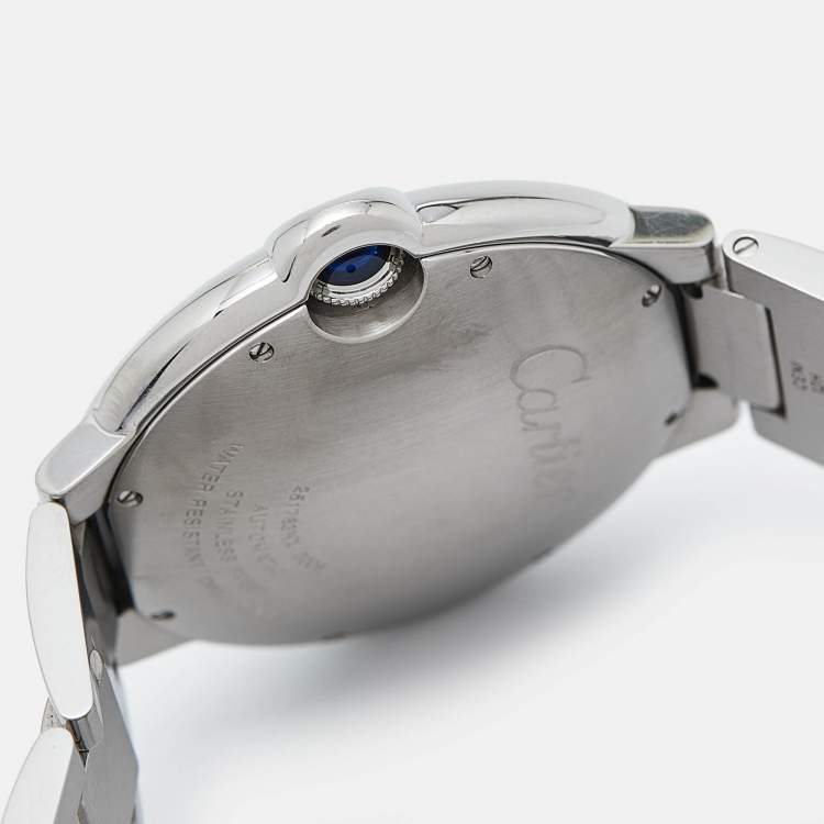 Pre Owned Cartier Silver Stainless Steel Ballon Bleu W69012Z4 Men's Wristwatch 42 mm