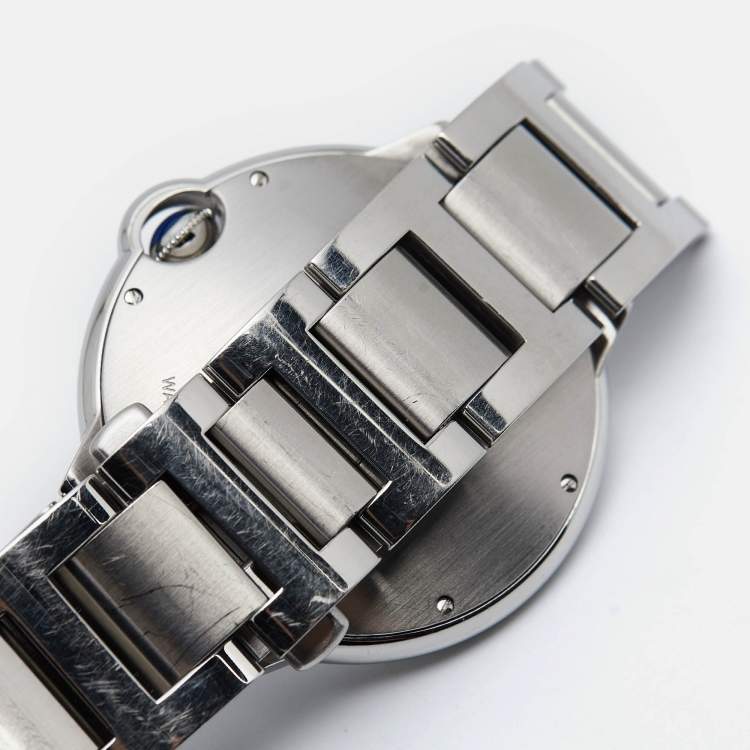 Pre Owned Cartier Silver Stainless Steel Ballon Bleu W69012Z4 Men's Wristwatch 42 mm