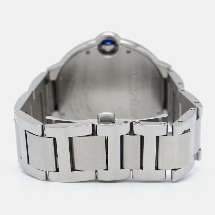 Pre Owned Cartier Silver Stainless Steel Ballon Bleu W69012Z4 Men's Wristwatch 42 mm