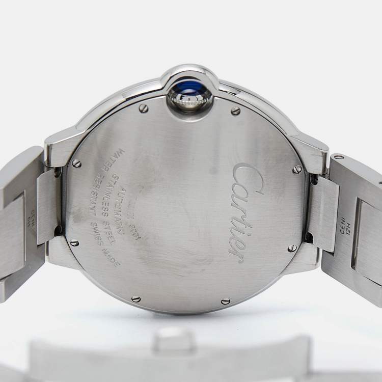 Pre Owned Cartier Silver Stainless Steel Ballon Bleu W69012Z4 Men's Wristwatch 42 mm