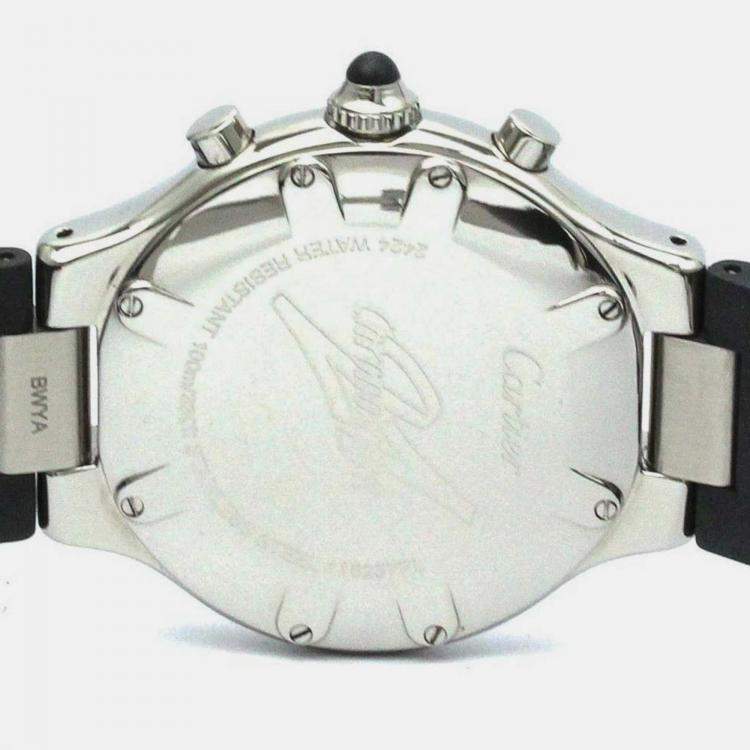 Pre Owned Cartier Black Stainless Steel Must 21 Quartz Men's Wristwatch 38 mm