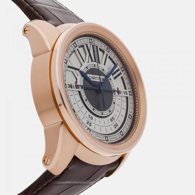 Pre Owned Cartier Calibre De Cartier Chronocentral Chronograph W7100004 Manual Winding Men's Wristwatch 45MM