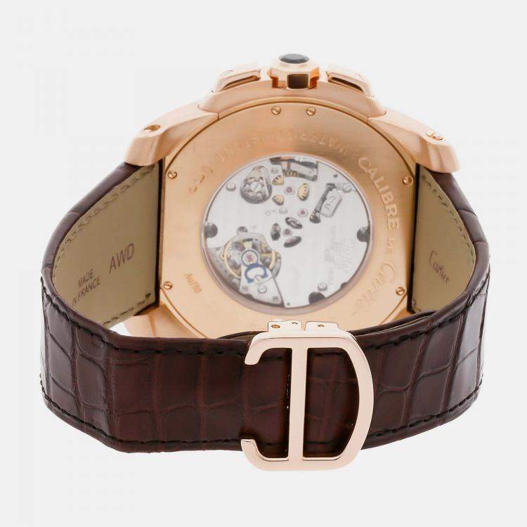 Pre Owned Cartier Calibre De Cartier Chronocentral Chronograph W7100004 Manual Winding Men's Wristwatch 45MM