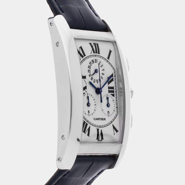 Pre Owned Cartier Tank Americaine Chronograph W2603356 Quartz Men's Wristwatch 26MM