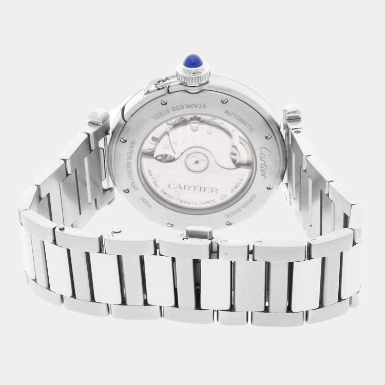 Pre Owned Cartier Pasha De Cartier WSPA0009 Automatic Stainless Steel Silver Dial Men's Wristwatch 41mm