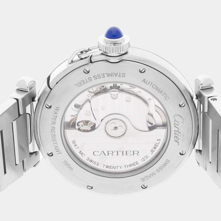 Pre Owned Cartier Pasha De Cartier WSPA0009 Automatic Stainless Steel Silver Dial Men's Wristwatch 41mm