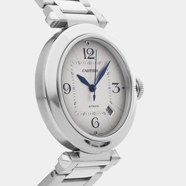 Pre Owned Cartier Pasha De Cartier WSPA0009 Automatic Stainless Steel Silver Dial Men's Wristwatch 41mm