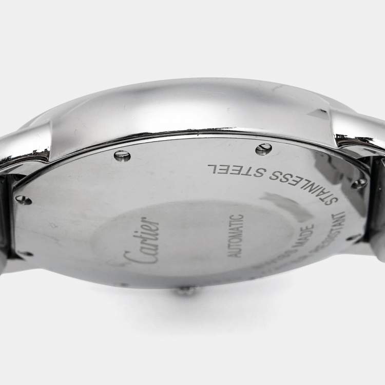 Pre Owned Cartier Silvered Opaline Stainless Steel Ronde Solo WSRN0012 Men's Wristwatch 36 mm