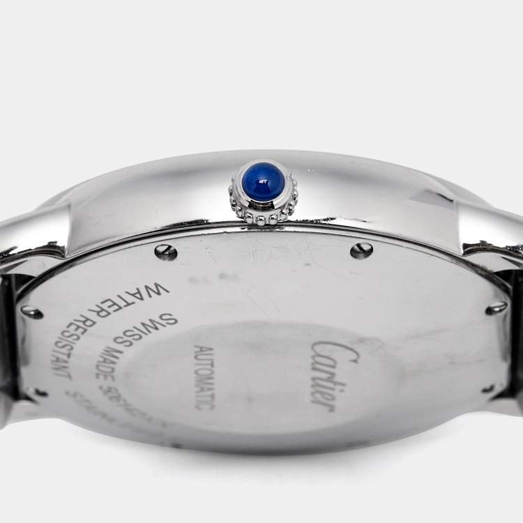 Pre Owned Cartier Silvered Opaline Stainless Steel Ronde Solo WSRN0012 Men's Wristwatch 36 mm