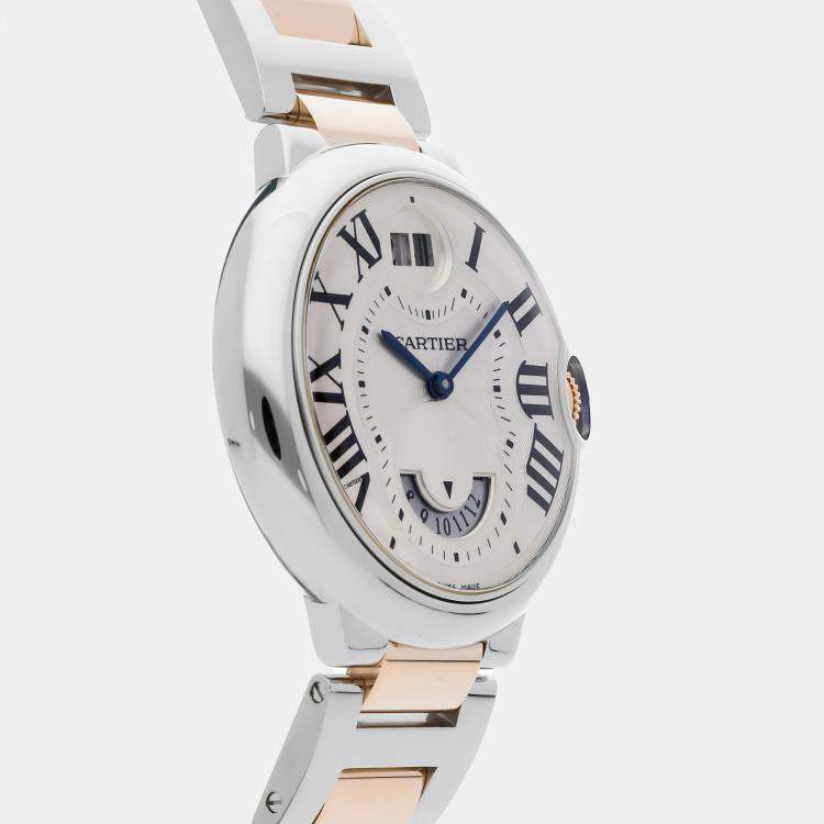Pre Owned Cartier Ballon Bleu GMT W6920027 Automatic Stainless Steel Silver Dial Men's Wristwatch 42mm