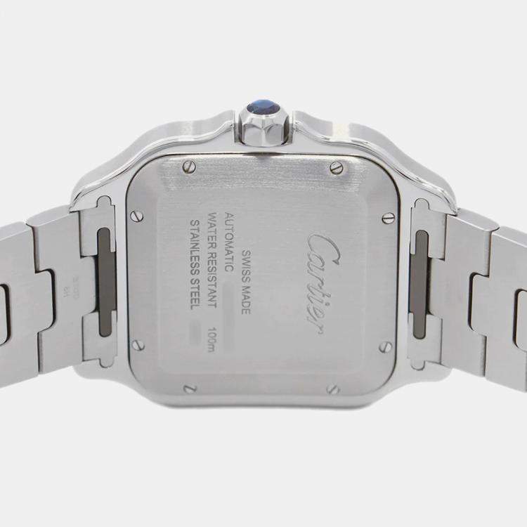 Pre Owned Cartier Silver Stainless Steel Santos WSSA0018 Automatic Men's Wristwatch 39 mm