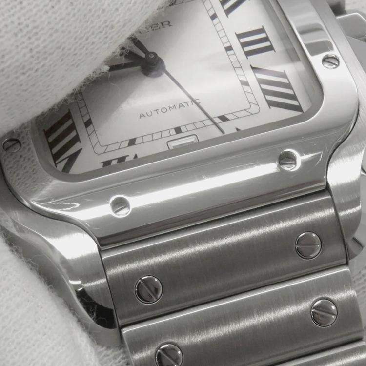 Pre Owned Cartier Silver Stainless Steel Santos WSSA0018 Automatic Men's Wristwatch 39 mm