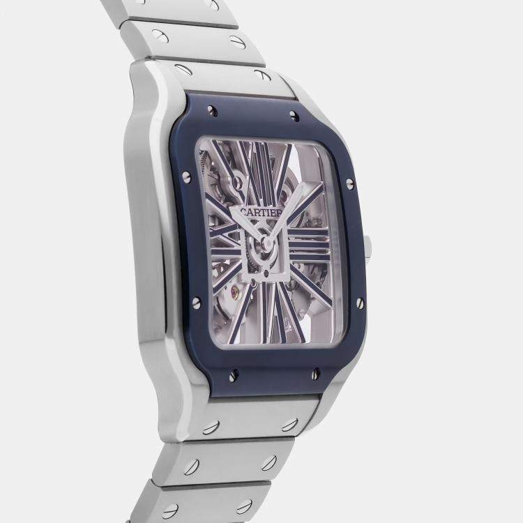 Pre Owned Cartier Santos de Cartier WHSA0026 Manual Winding Silver Stainless Steel Men’s Wristwatch 40mm