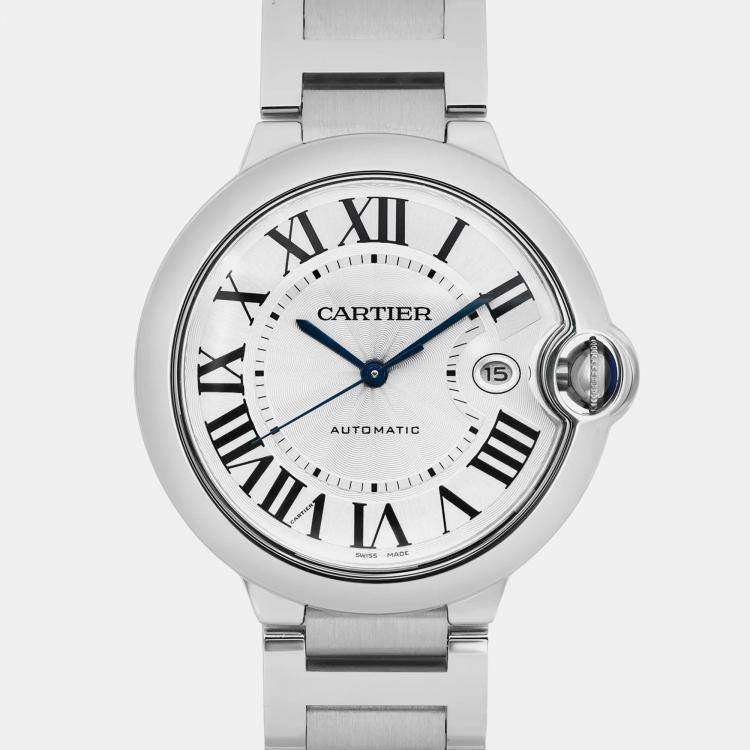 Pre Owned Cartier Silver Stainless Steel Ballon Bleu WSBB0049 Automatic Men's Wristwatch 42 mm