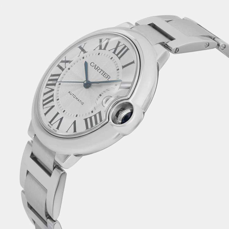 Pre Owned Cartier Silver Stainless Steel Ballon Bleu WSBB0049 Automatic Men's Wristwatch 42 mm