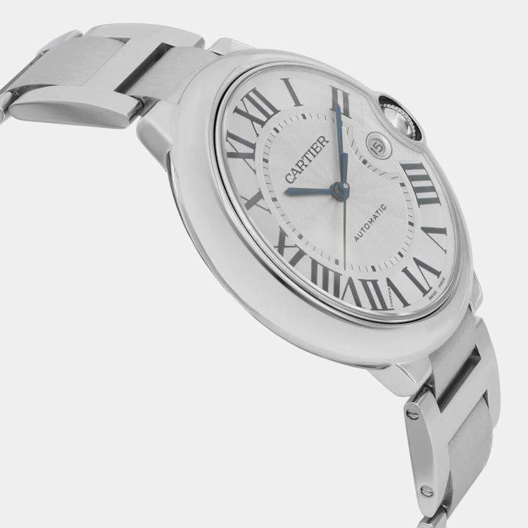 Pre Owned Cartier Silver Stainless Steel Ballon Bleu WSBB0049 Automatic Men's Wristwatch 42 mm