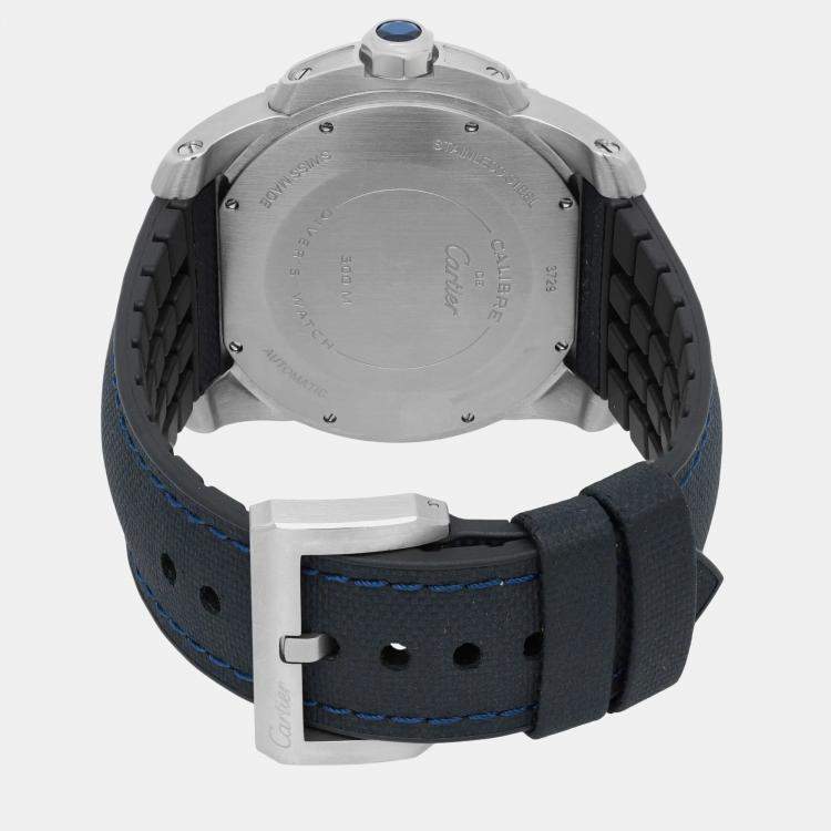 Pre Owned Cartier Blue Stainless Steel Calibre de Cartier WSCA0010 Automatic Men's Wristwatch 42 mm