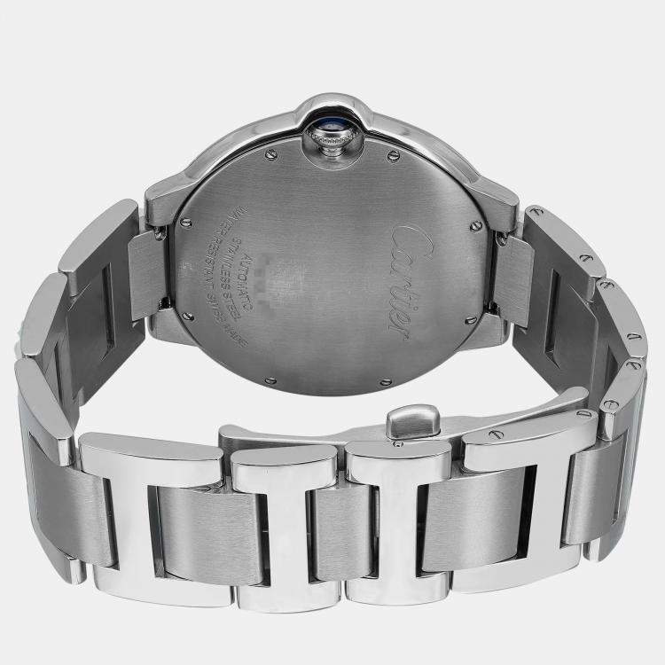 Pre Owned Cartier Silver Stainless Steel Ballon Bleu W69012Z4 Automatic Men's Wristwatch 42 mm