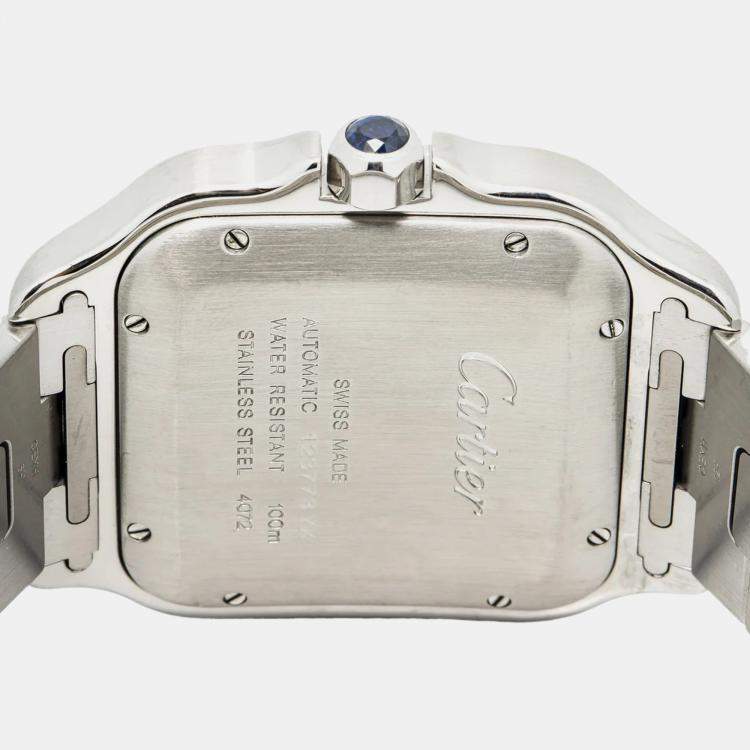 Pre Owned Cartier Santos W2SA0006 Automatic White 18K Yellow Gold Men's Wristwatch 40 mm