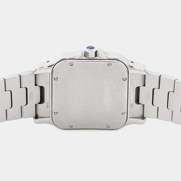 Pre Owned Cartier Santos Galbee W20098D6 Automatic Silver Stainless Steel Men's Wristwatch 32 mm