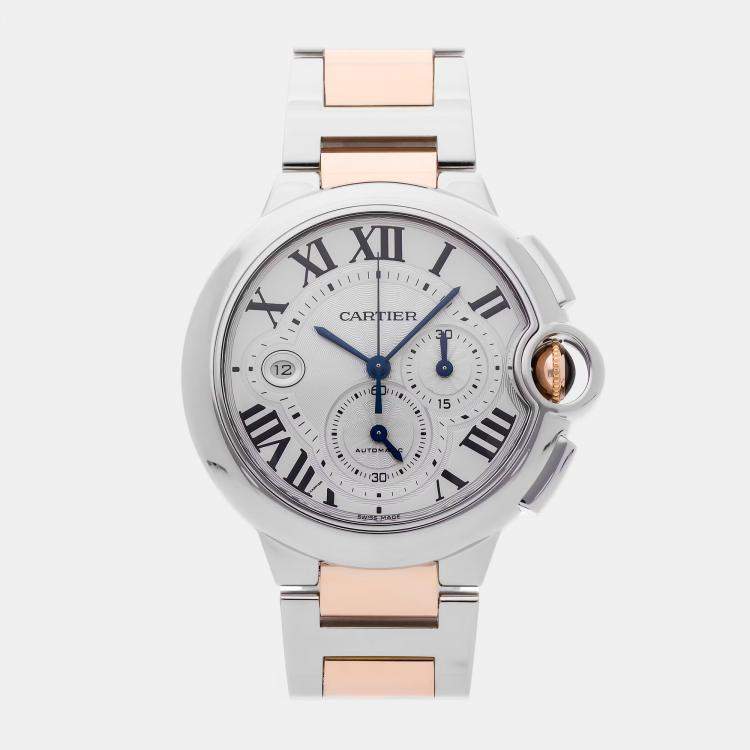 Pre Owned Cartier Ballon Bleu W6920063 Automatic Silver Stainless Steel Men's Wristwatch 44mm