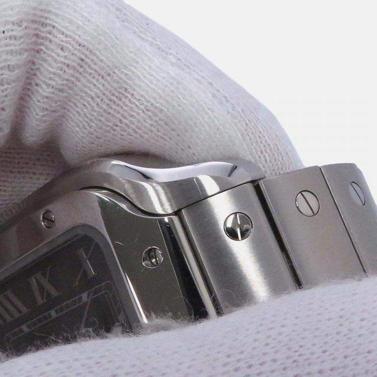 Pre Owned Cartier Santos WSSA0076 Automatic Grey Stainless Steel Men's Wristwatch 40.2 mm