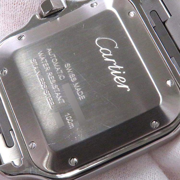 Pre Owned Cartier Santos WSSA0076 Automatic Grey Stainless Steel Men's Wristwatch 40.2 mm